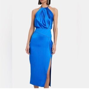 Michelle Mason Pleat Silk Halter Dress size 2